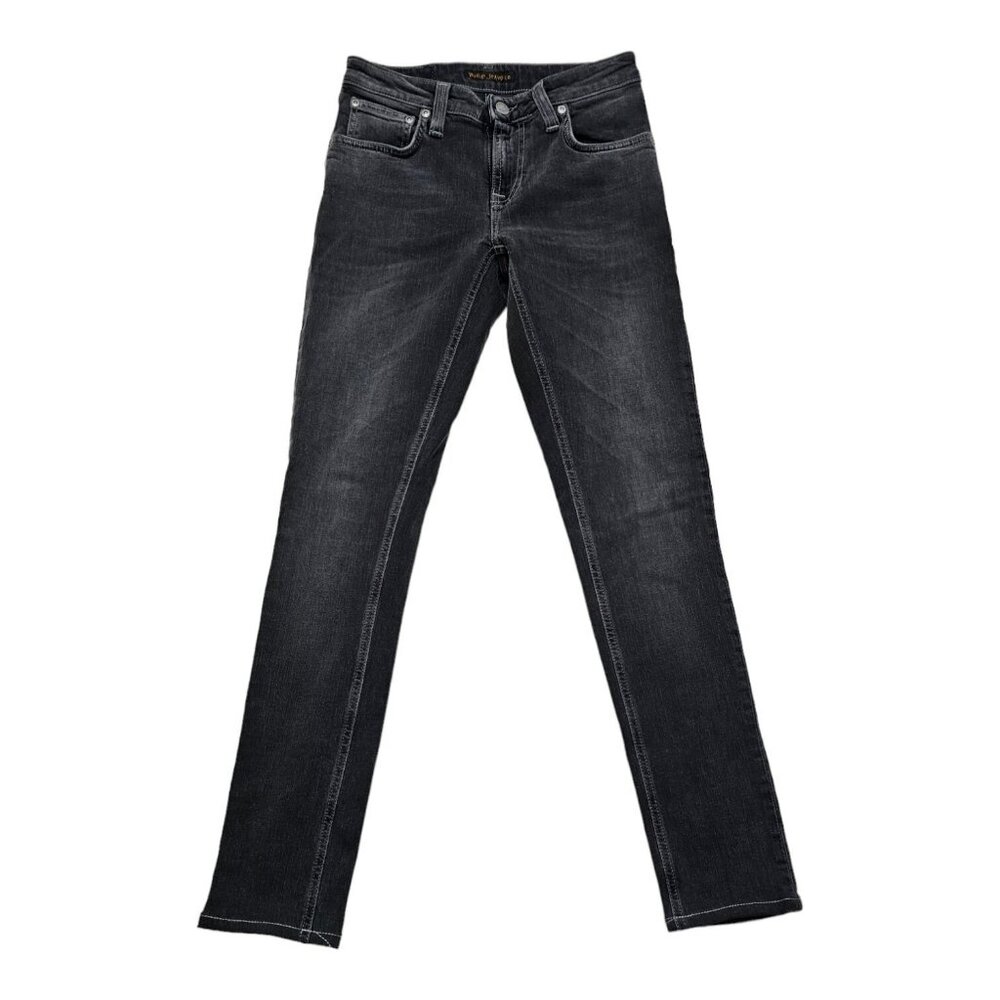 ALT Bella Swan Elena Gilbert Nudie Jeans Co Skinny Lin Gray Denim Jeans 26x34